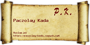 Paczolay Kada névjegykártya